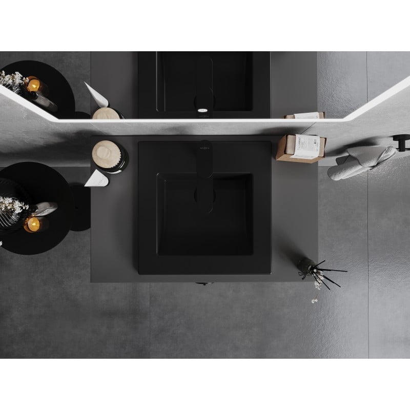 Mexen Atena lavabo da incasso 41 x 41 cm, nero opaco - 25014170