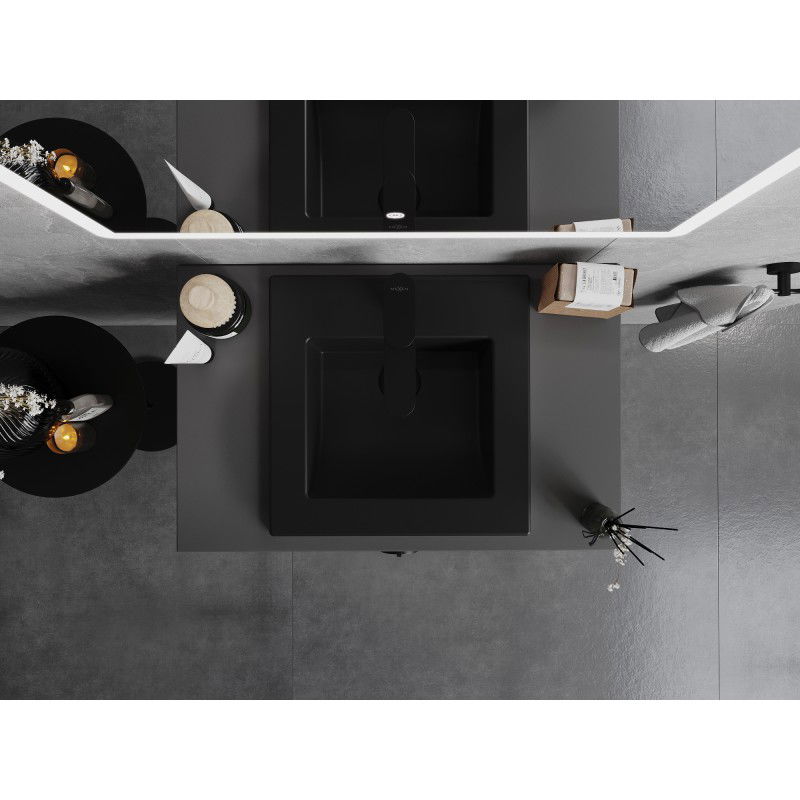 Mexen Atena lavabo encastré dans le plan 41 x 41 cm, noir mat - 25014170