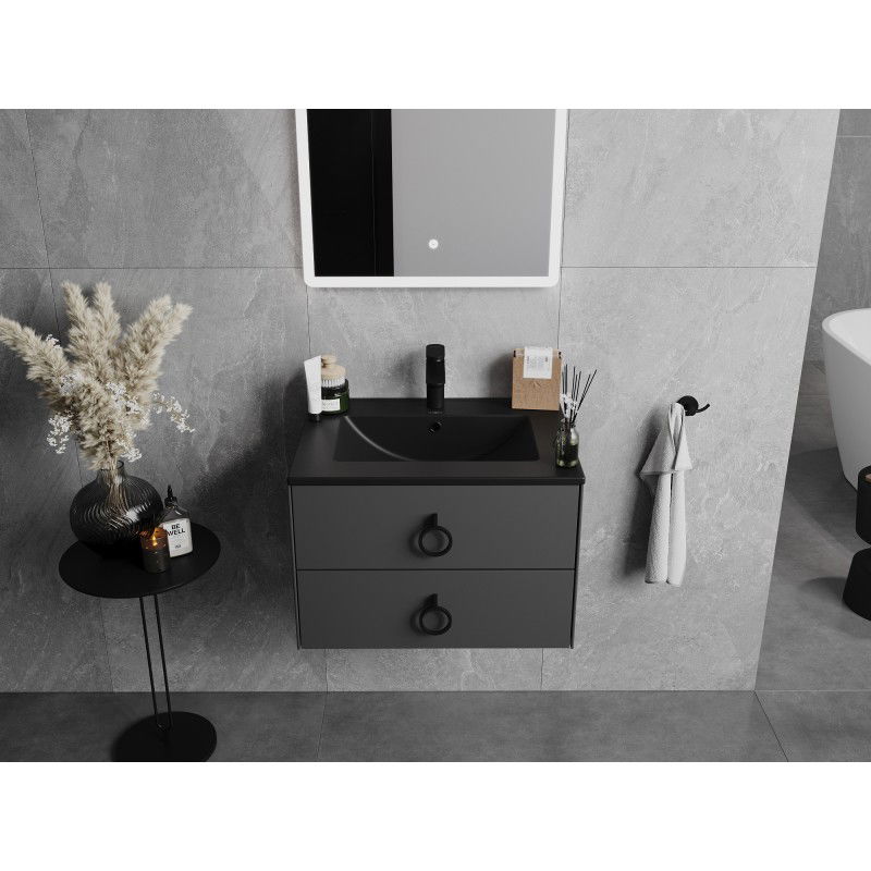 Mexen Atena inset washbasin 61 x 46 cm, black matte - 25016070