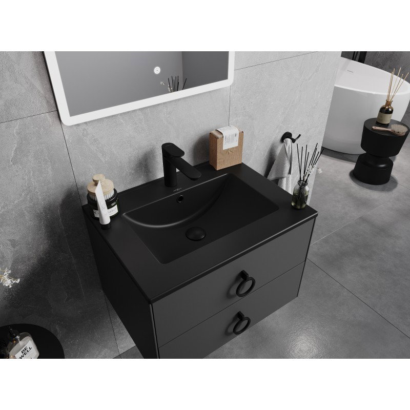 Mexen Atena inset washbasin 61 x 46 cm, black matte - 25016070