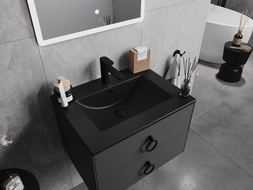 Mexen Atena lavatório embutido no balcão 61 x 46 cm, preto mate - 25016070