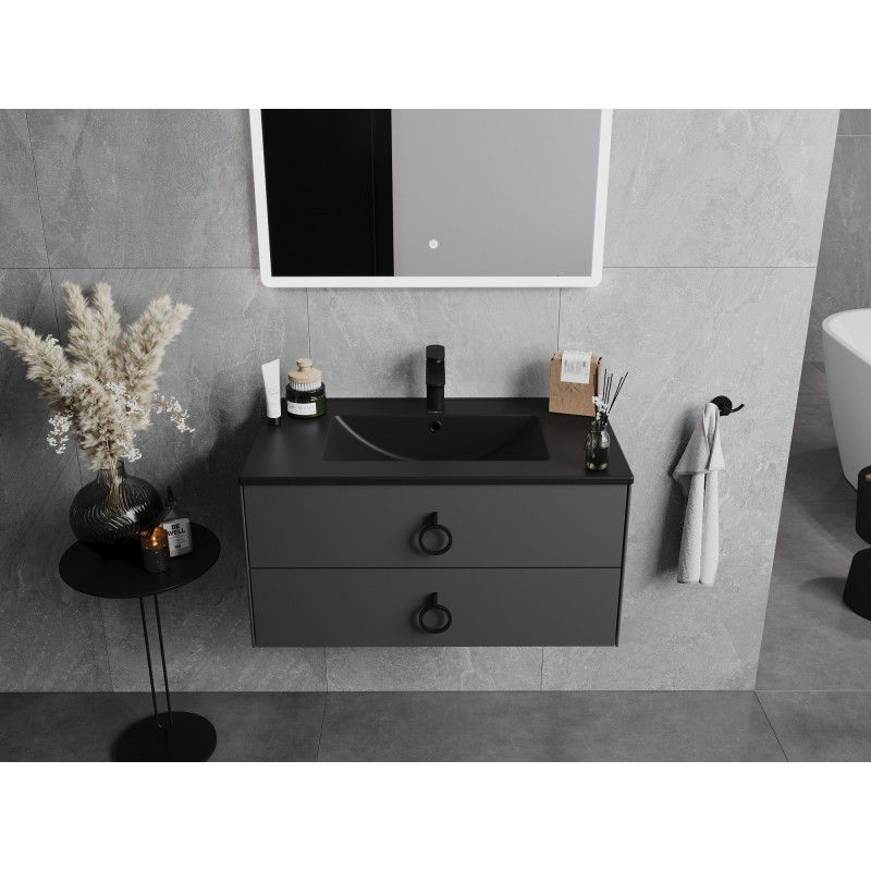 Mexen Atena Einbauwaschbecken 81 x 46 cm, schwarz matt - 25018070