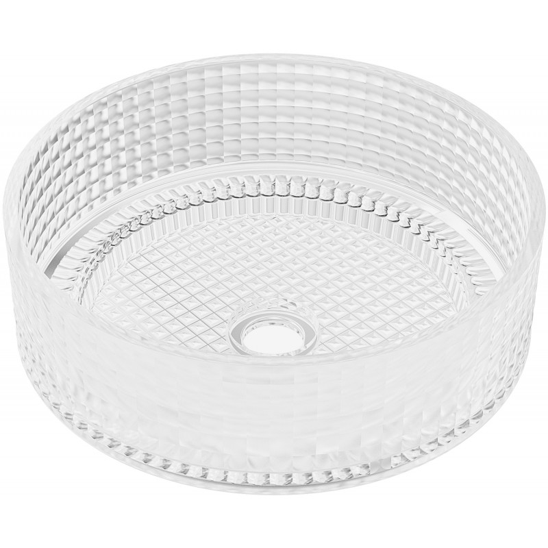 Mexen Lira lavabo de vidrio sobre encimera 37 x 37 cm, transparente - 24053700