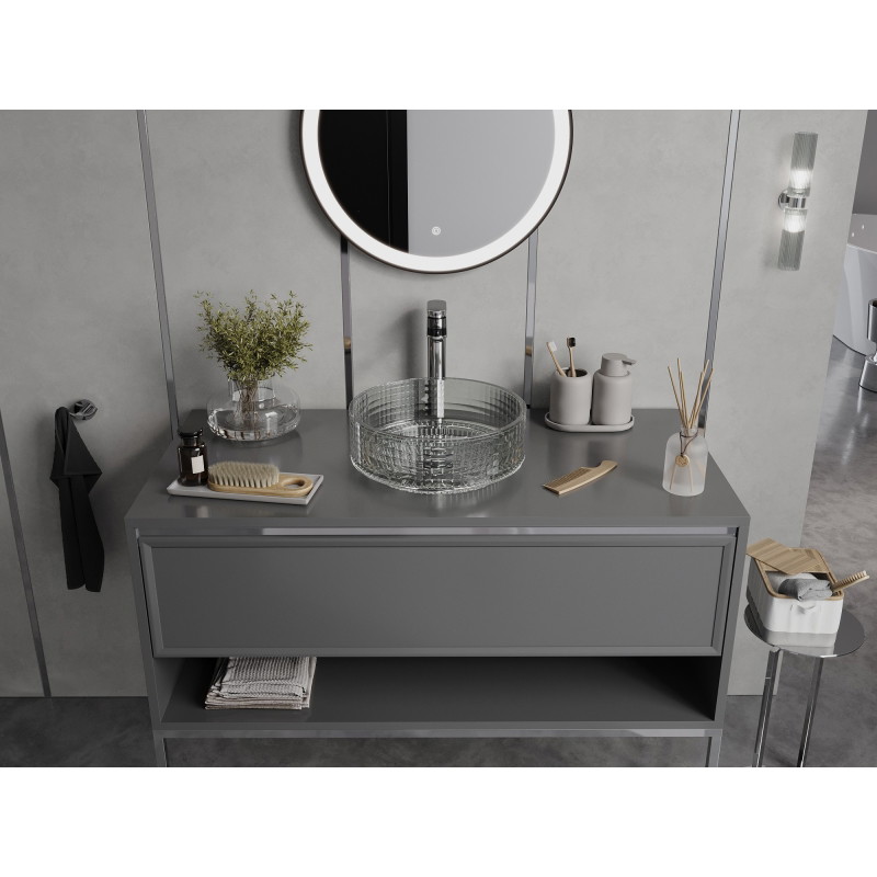 Mexen Lira lavabo de vidrio sobre encimera 37 x 37 cm, transparente - 24053700