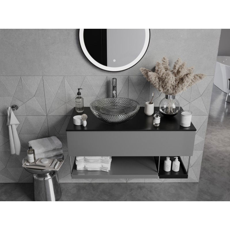 Mexen Olza lavabo de vidrio sobre encimera 42 x 42 cm, transparente - 24094200