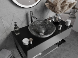 Mexen Olza lavabo sobre encimera de vidrio 42 x 42 cm, transparente - 24094200