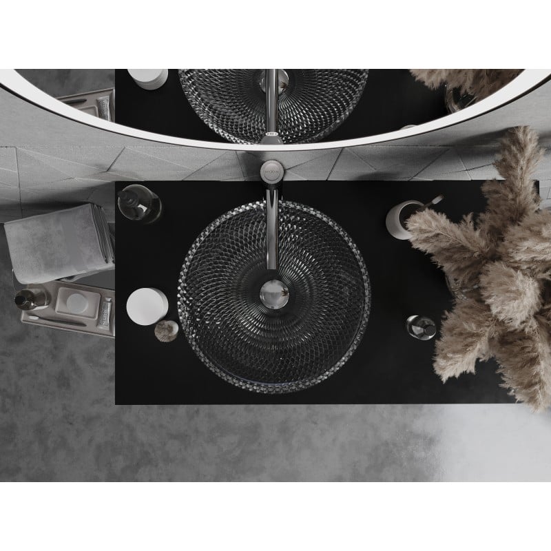 Mexen Olza lavabo de vidrio sobre encimera 42 x 42 cm, transparente - 24094200