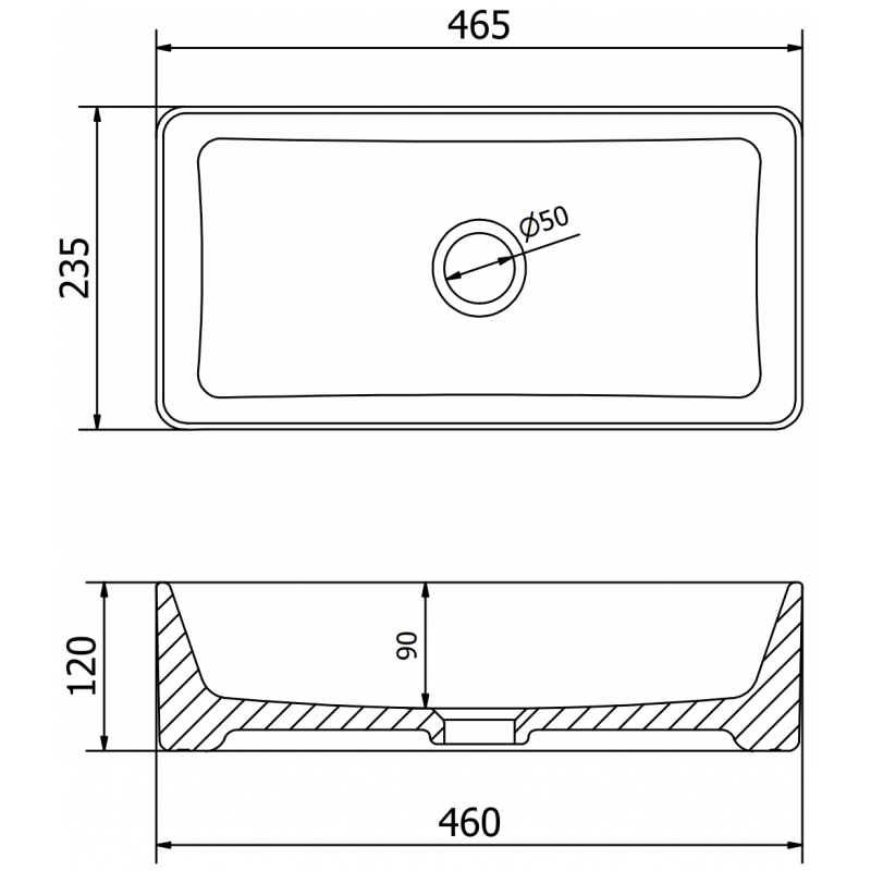 Mexen Nadia countertop washbasin 46 x 23 cm, white - 21614600