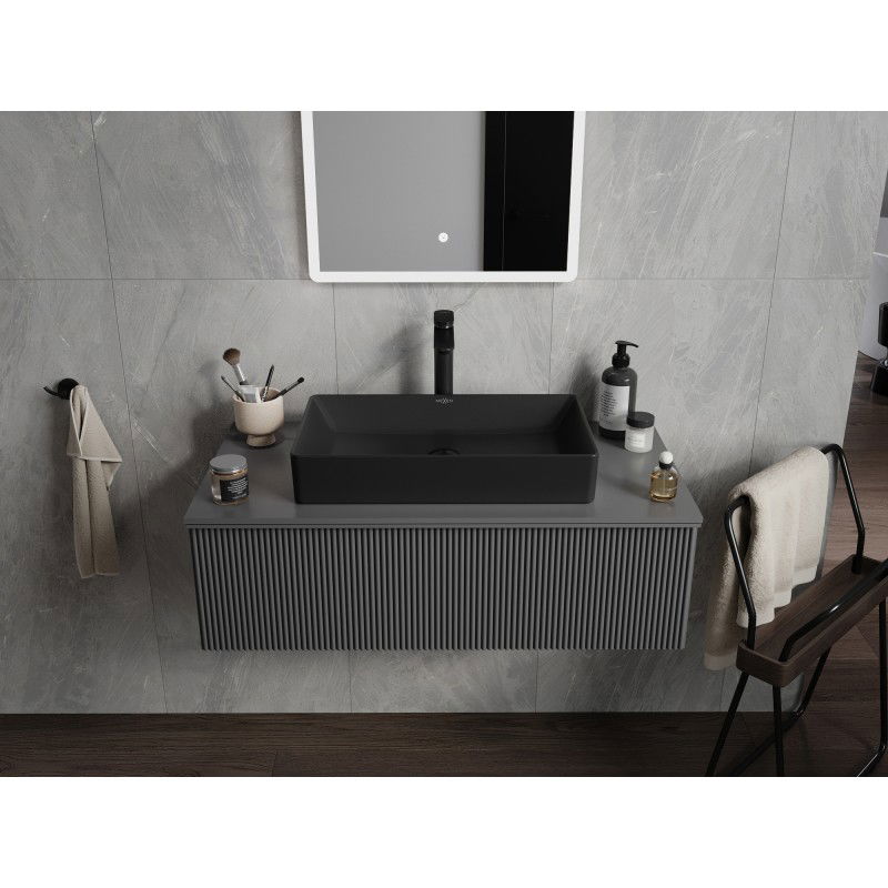 Mexen Nadia νιπτήρας πάνω στον πάγκο 62 x 35 cm, μαύρος ματ - 21616085