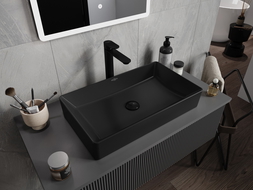 Mexen Nadia lavatório de bancada 62 x 35 cm, preto mate - 21616085