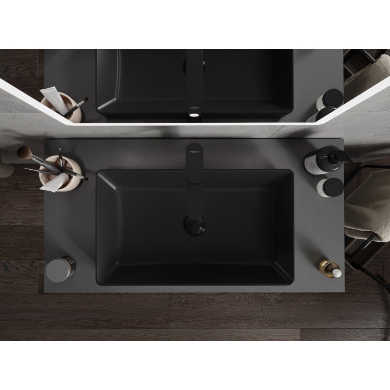 Mexen Nadia lavabo sobre encimera 62 x 35 cm, negro mate - 21616085