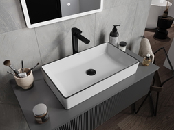 Mexen Nadia lavabo da appoggio 62 x 35 cm, bianco/nero - 21616007