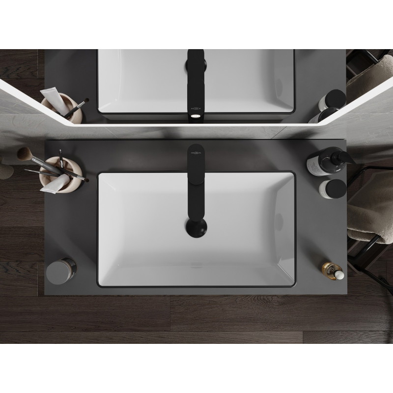 Mexen Nadia lavabo sur plan 62 x 35 cm, blanc/noir - 21616007