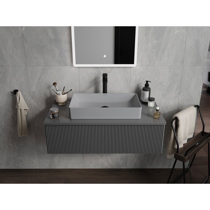 Mexen Nadia lavabo à poser 62 x 35 cm, gris clair mat - 21616061
