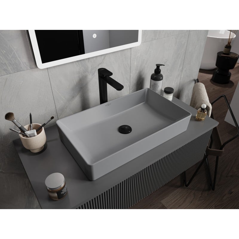 Mexen Nadia countertop washbasin 62 x 35 cm, light grey matte - 21616061