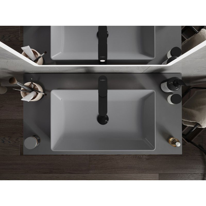 Mexen Nadia countertop washbasin 62 x 35 cm, light grey matte - 21616061