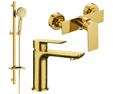 Mexen Alfa DQ40 duschset, guld - 745704DQ40-50