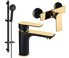 Mexen Alfa DQ40 set doccia, nero/oro - 745704DQ40-75