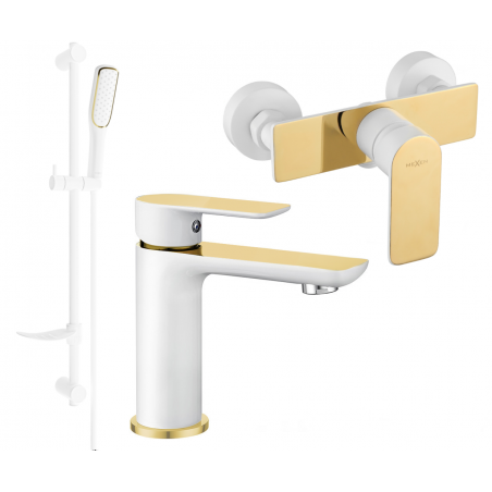 Mexen Alfa DF49 Shower Set, White/Gold - 745704DF49-25