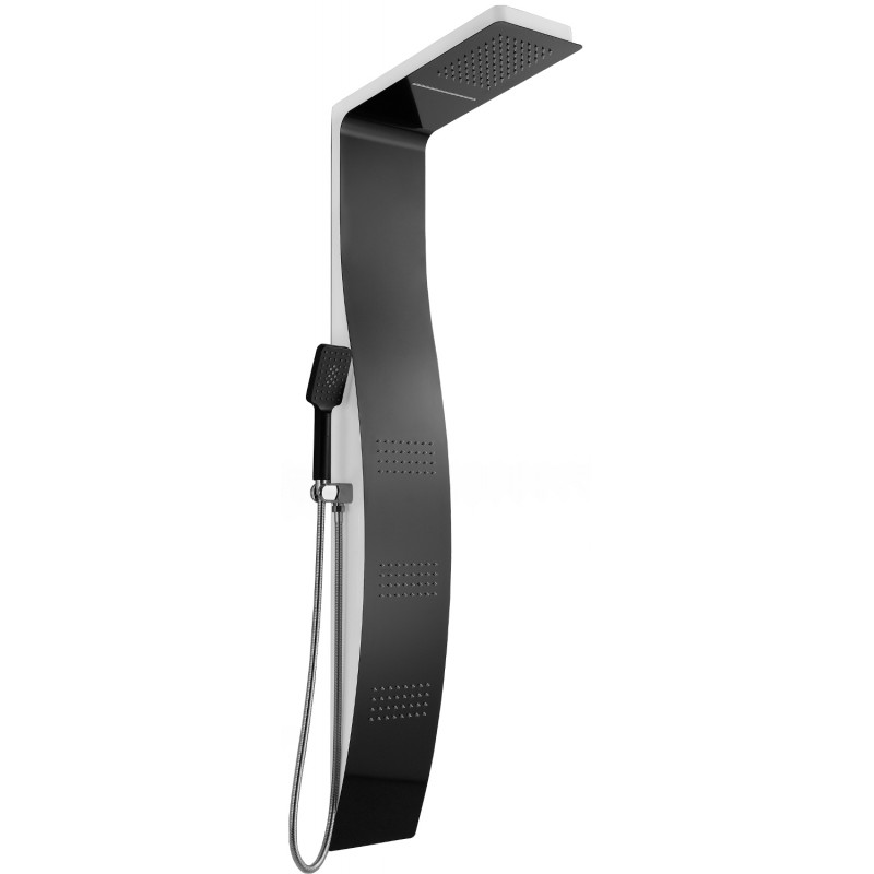 Mexen Bali douchepaneel, zwart/wit - 7622-03-71