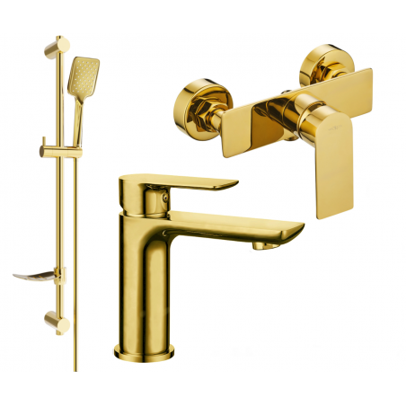 Mexen Alfa DF62 duschset, guld - 745704DF62-50
