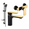 Mexen Alfa DF62 ensemble de douche, noir/doré - 745704DF62-75
