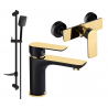 Mexen Alfa Ensemble de douche DF62, noir/or - 745704DF62-75
