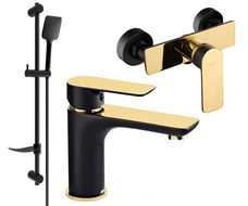 Mexen Alfa DF62 Duschset, schwarz/gold - 745704DF62-75