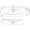 Mexen Atena in het werkblad ingebouwde wastafel 101 x 46 cm, wit - 25011000