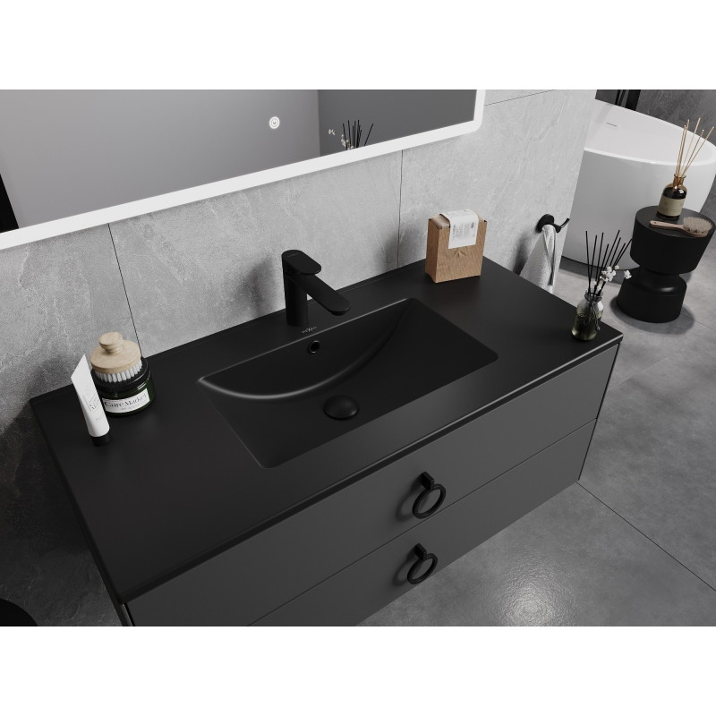 Mexen Atena umywalka wpuszczana w blat 101 x 46 cm, czarna mat - 25011070