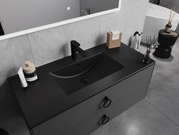 Mexen Atena lavabo empotrado en encimera 101 x 46 cm, negro mate - 25011070