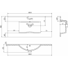 Mexen Atena lavabo encastré dans le plan de travail 101 x 46 cm, noir mat - 25011070