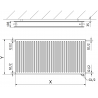 Mexen CVH20 Hygiene flat panel radiator 400 x 1800 mm, bottom connection, 1431 W, white - W620H-040-180-00