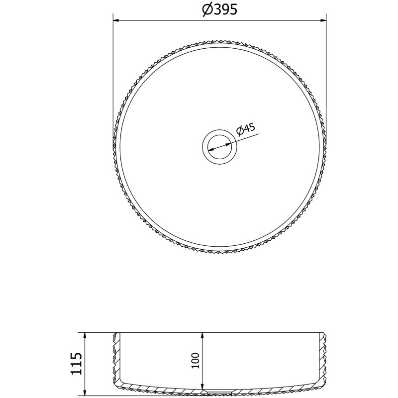 Mexen Aura glazen opzetwastafel 39 x 39 cm, zwart - 24013970