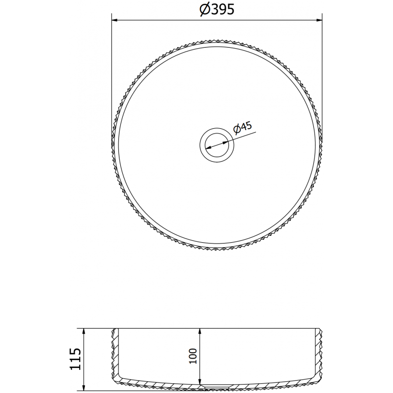 Mexen Aura glazen opzetwastafel 39 x 39 cm, mat glas - 24013930