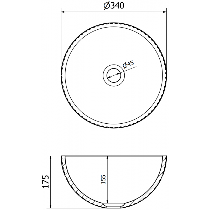 Mexen Dora Glaswaschbecken 34 x 34 cm, transparent - 24113400