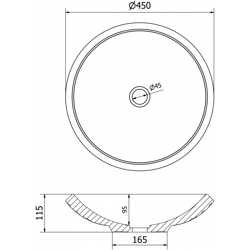 Mexen Heba lavatório de vidro de bancada 45 x 45 cm, transparente - 24064500