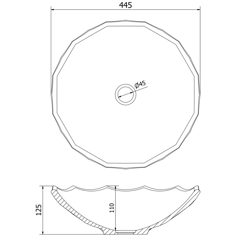 Mexen Inga lavabo de vidrio sobre encimera 44 x 44 cm, negro - 24074470