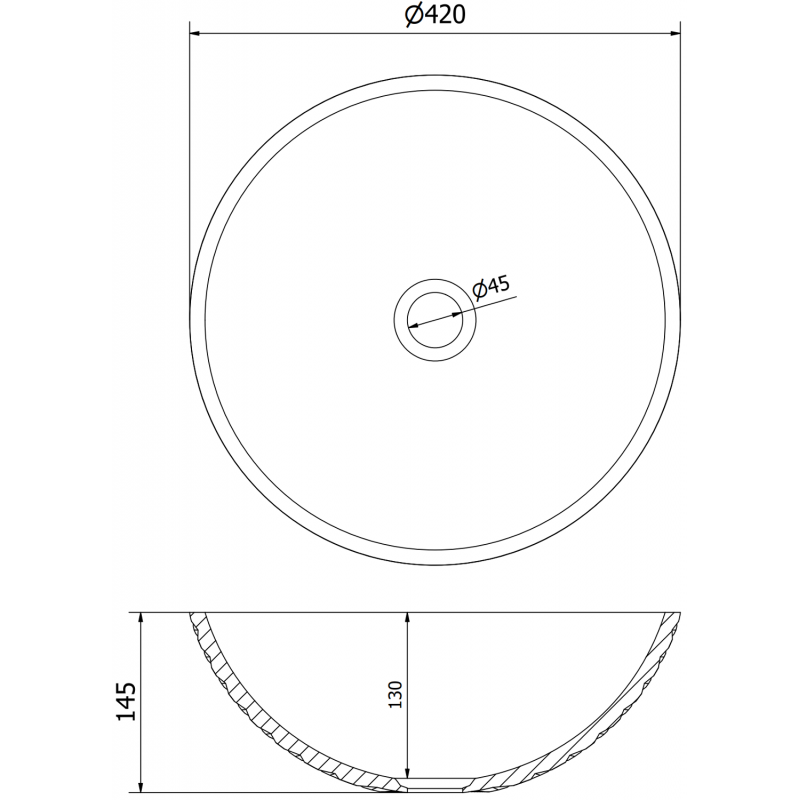 Mexen Olza lasinen pöytätason yläpuolinen pesuallas 42 x 42 cm, läpinäkyvä - 24094200