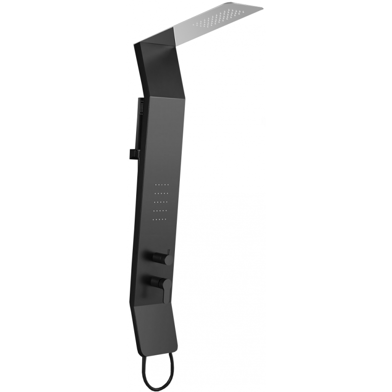 Mexen Yap douchepaneel, zwart/chroom - 7612-02-77