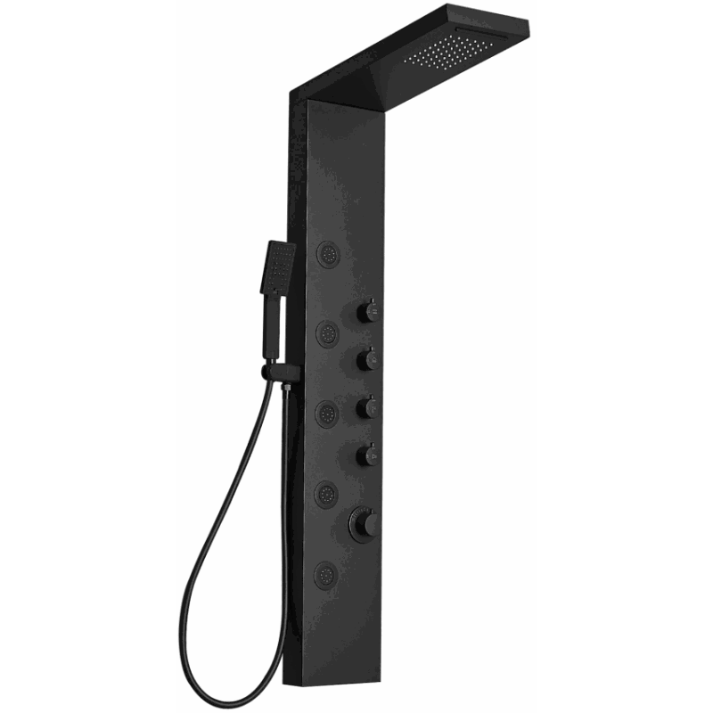 Mexen Lando shower panel, black - 7611-04-70