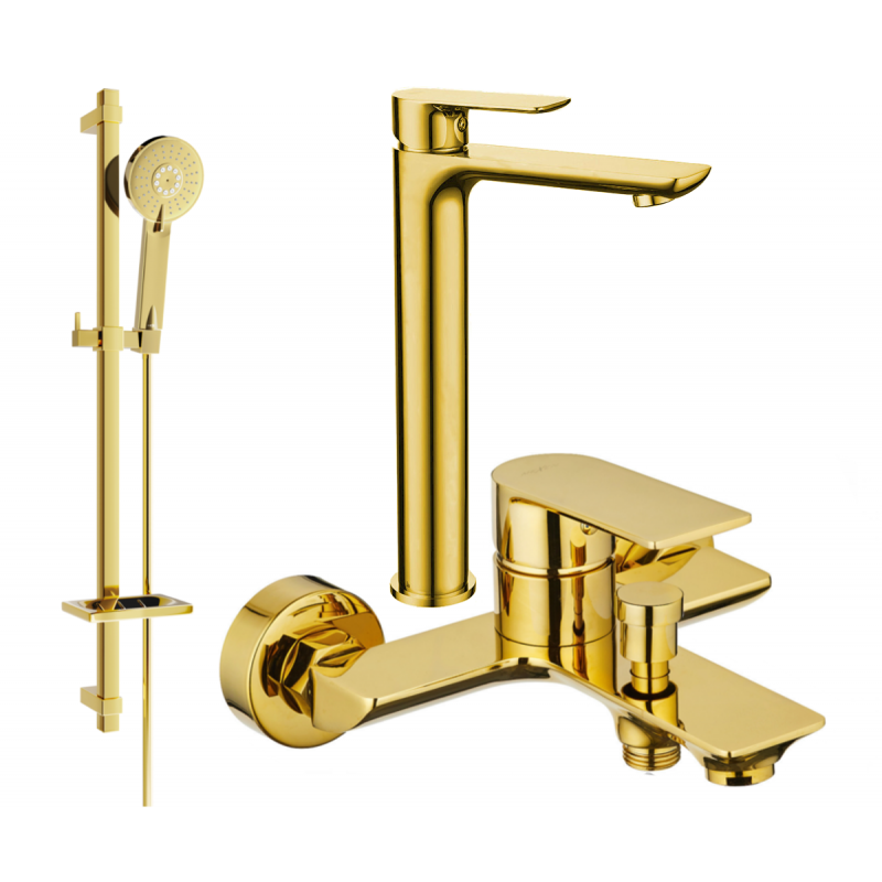 Mexen Alfa DQ40 Badewannenset, gold - 745713DQ40-50