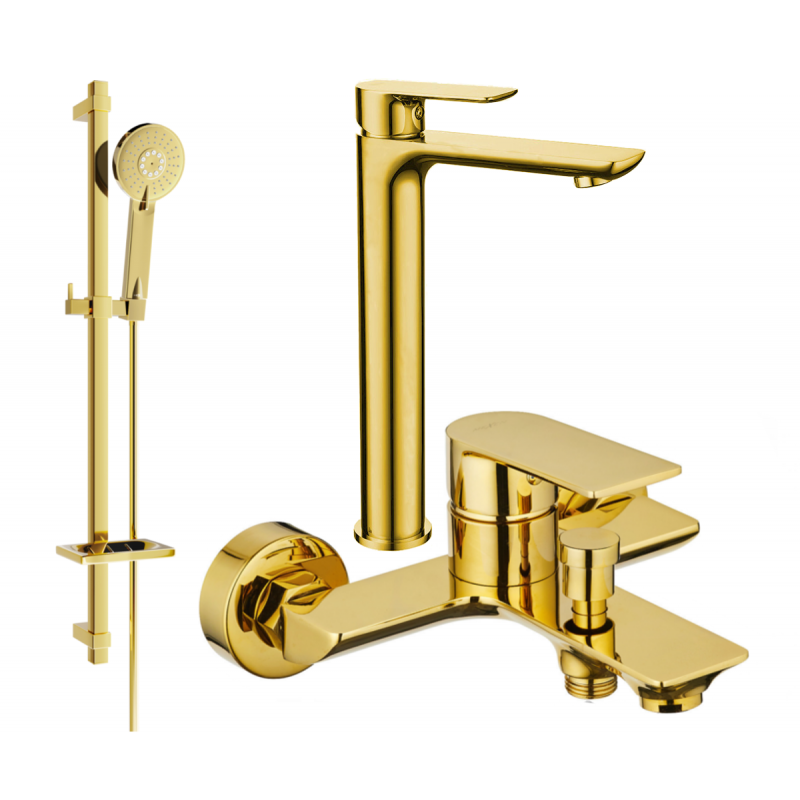 Mexen Alfa DQ40 conjunto de baño, dorado - 745713DQ40-50