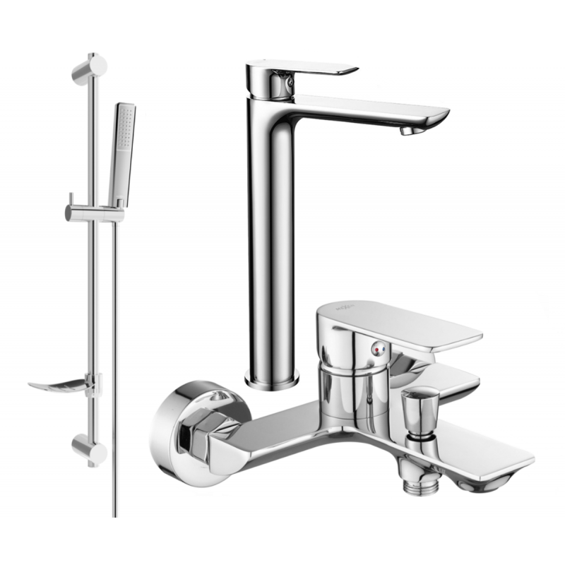 Mexen Alfa DF72 bath set, chrome - 745713DF72-00