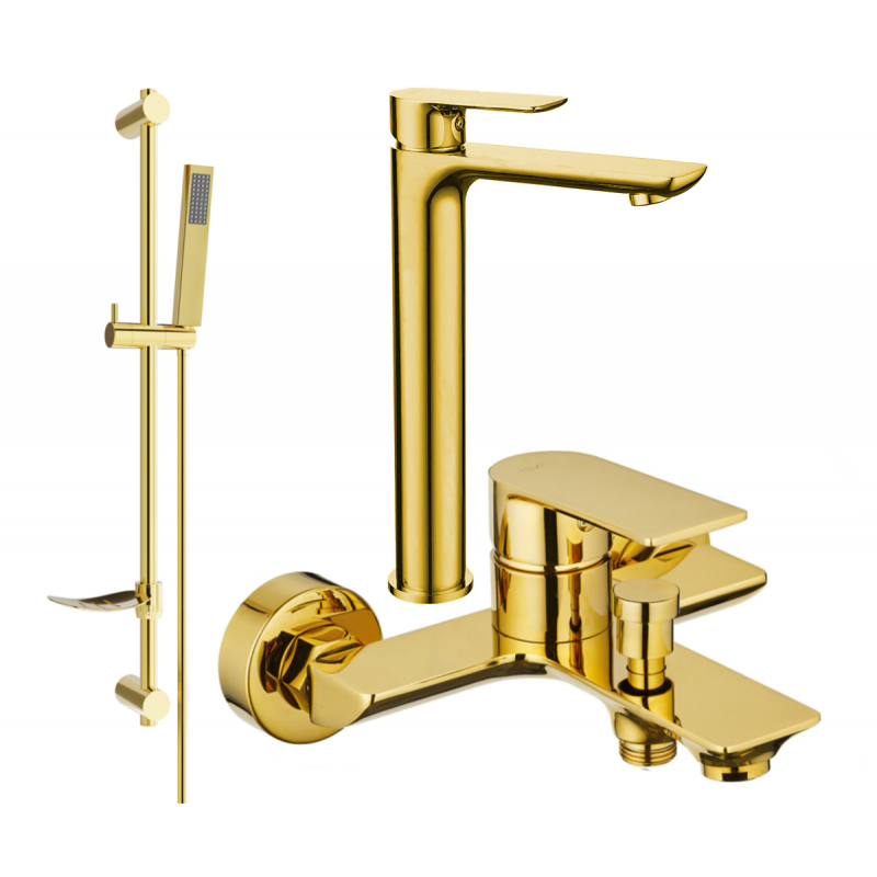 Mexen Alfa DF02 badkuip set, goud - 745713DF02-50