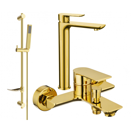 Mexen Alfa DF02 bathtub set, gold - 745713DF02-50