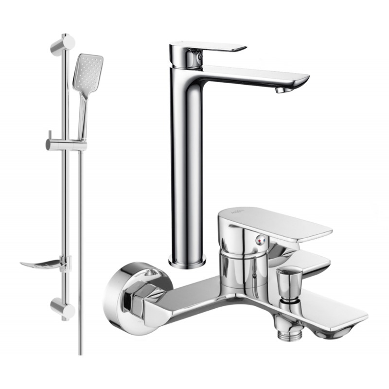 Mexen Alfa DF62 conjunto de baño, cromo - 745713DF62-00