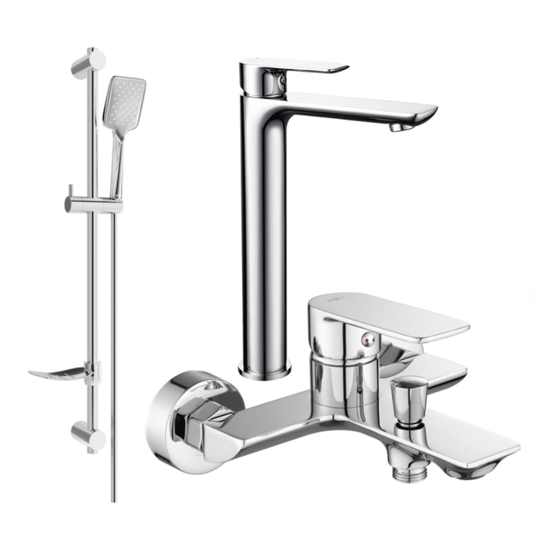 Mexen Alfa DF62 zestaw wannowy, chrom - 745713DF62-00