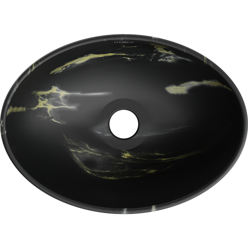 Mexen Elza lavabo da appoggio 40 x 33 cm, pietra nera - 21014084