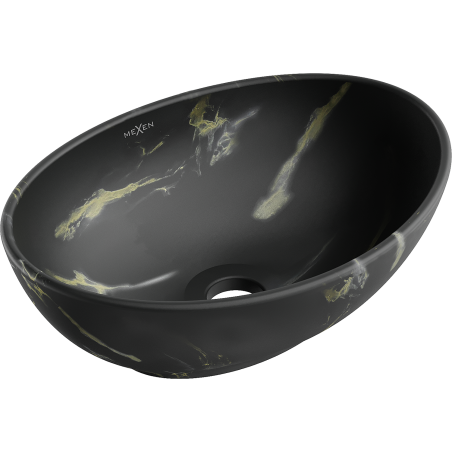 Mexen Elza lavabo de comptoir 40 x 33 cm, pierre noire - 21014084